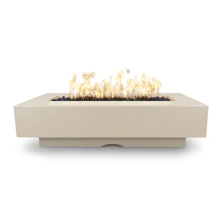 The Outdoor Plus 60 Rectangular Del Mar Fire Pit - GFRC Concrete - Vanilla - Match Lit - Natural Gas OPT-DEL6028-VAN-NG